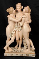 1 Ft-os aukció// Óriási három Grácia porcelán figura 