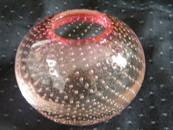 Muránói üveg légbuborék díszes gömbváza, váza