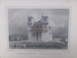 L. Rohbock - Székesegyház Váczon - Johann Popel - acélmetszet - 19. század