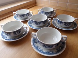 6 db Villeroy & Boch Mettlach Balmoral porcelán leveses csésze szett