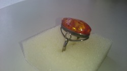 Ezüst Orosz 875 ös ezüst gyűrű borostyánnal diszitve 
