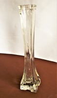 Egyszálas üveg virágváza, finoman elegáns megjelenésű a vintage időszakból