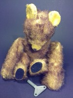 Antik óraműves bukfencező maci medve - kulcsával