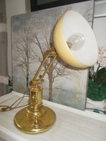 Régi  nehéz asztali lámpa dupla falú vastag burával állítható funkciókkal