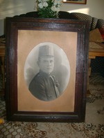 Antik katona fotó korabeli keretében - 86 x 67 cm