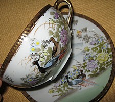 Famoka részére Régi madaras csésze és tányér tojáshéj porcelán