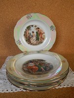 Kahla barokk jelenetes 6 személyes mély tányér.