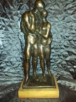 Szabó Iván bronzírozott  szobor szignózott nagy méretű  32 cm + 3 cm alap