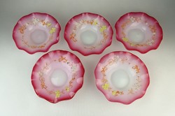 0Q755 Antique Blown Glass Dessert Plate Set of 5
