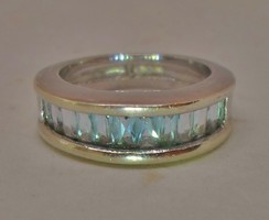 Szépséges art deco akvamarinköves  ezüstgyűrű