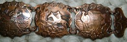 Bronze relief scene antique bracelet - arm chain
