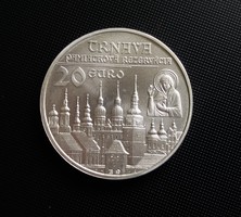 Hatalmas ezüst 20 euro, Szlovákia 2011, 35,1 g. Bu.