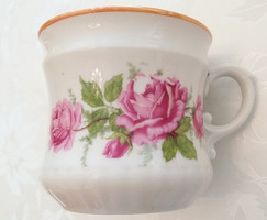 Zsolnay rózsás porcelán bögre csésze 9 cm