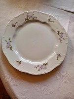 Lila barackvirág mintás Zsolnay porcelán lapos tányér