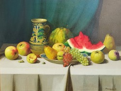 Sándor Nándory / fruit still life with melon
