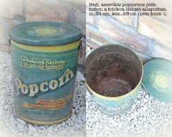 The popcorn factory, gyűjtői, régi, pattogatott kukoricás pléh doboz
