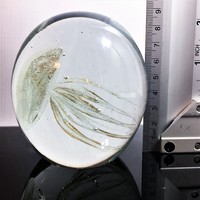 Tömör üveg levélnehezék belsejében  meduza , 9 cm magas