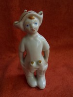 RITKA orosz porcelán figura:  kisfiú távcsővel