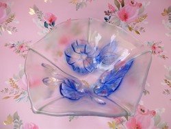 Ritka Walter Glass üveg,virág alakú kínáló.asztalközép