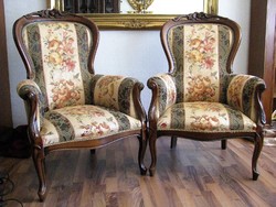 Antik barok fotel 2 db felújitva 
