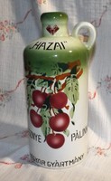 Antik Gránit cseresznye pálinkás butella , butykos gyűjtői darab  extrém ritka  !!!!!!!!