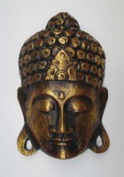 Buddha arca maszk falidísz fából