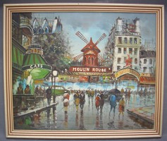 Párizsi festmény Moulin Rouge 70x59cm