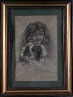 Rainerné Istvánffy Gabriella (1875-1964): Kislány kutyával