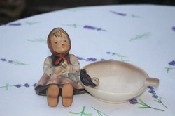 Hummel ceramic little girl ashtray bowl