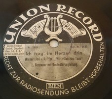 Union record 10 "78rpm cellphone made by german 14.3.1947. No: 1808.1809,