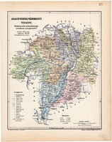 Abaúj - Torna vármegye térkép 1904, megye, Nagy - Magyarország, eredeti, Kogutowicz Manó, atlasz
