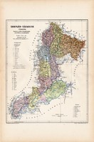 Zemplén vármegye térkép 1904, megye, Nagy - Magyarország, eredeti, Kogutowicz Manó, atlasz