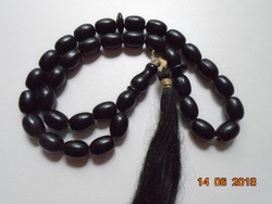 Antik  fekete mala 33 szemes, guru gyönggyel 47,5 cm