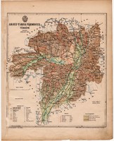 Abaúj - Torna vármegye térkép 1899, Magyarország atlasz (a), Gönczy Pál, 24 x 30 cm