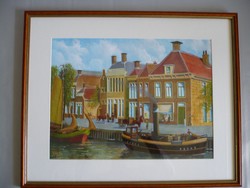 Yvette Mannee holland festő Hajók és kikötők sorozat/7.