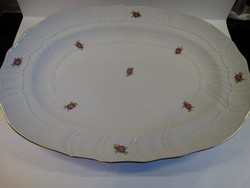 Herend porcelain meat plate with small flower decor, 38 x 28 cm