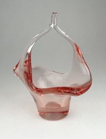 0R834 Formatervezett művészi üveg kosár 17 cm