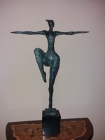 Dekoratív art deco akt bronz szobor