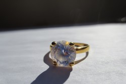 Vastagon aranyozott 925-ös ezüst gyűrű (18 karátos arannyal)