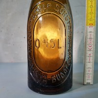 "Haggenmacher Sörgyárak R.T. Kőbánya-Budafok 0.45 L." világosbarna sörösüveg (374)