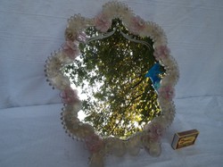 MURANOI régi tükör, 1 virág hiányzik, 32 x 28 cm