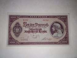100  Pengő 1945-ös  ,Vizjeles papiron,ritka !! Nagyon szép ropogós   bankjegy !