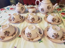 Zsolnay ritka antik rózsaszín mázas  teáskészlet 