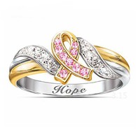 Rózsaszín-fehér zafír köves gyűrű 6,5-ös  ÚJ!