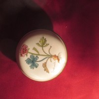 1266  Virág mintás kézzel festett Italica Art porcelán ékszertartó 10 cm