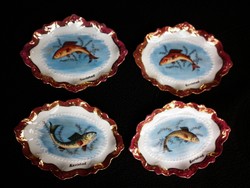 Antik M Z jelölt halas tányérok 