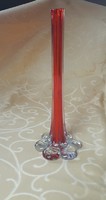 Egyszálas piros üveg váza  /  1386