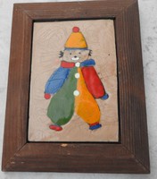 Fire enamel picture for children's room: clown 2