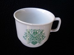 Zsolnay tea cup mug with green pattern