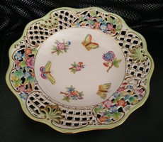 Herendi porcelán Viktória mintás áttört fali tányér 8408/VBO - 21 cm